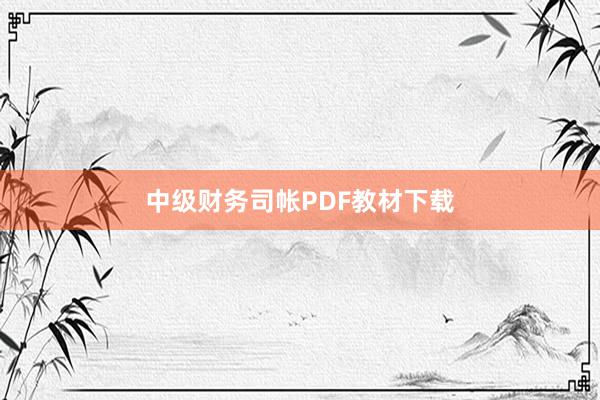 中级财务司帐PDF教材下载